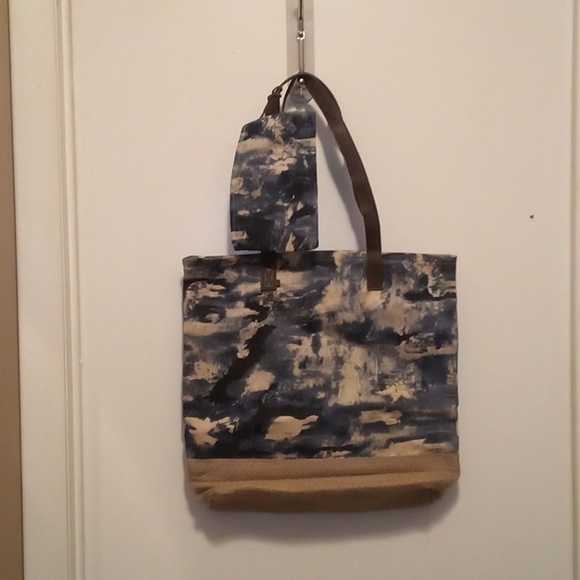 Women's Fashion Purse Handbags - Hobo Multi Color Splatter Blue & White Paint Design Bag & Wallet